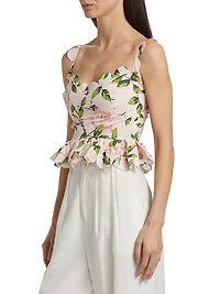English Roses Peplum Poplin Blouse