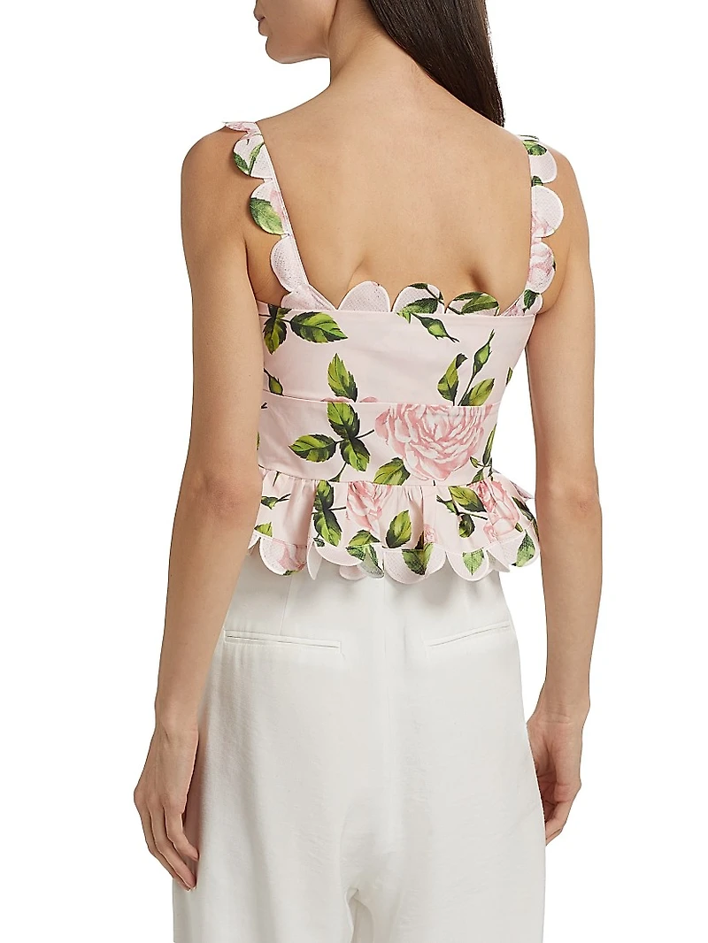 English Roses Peplum Poplin Blouse