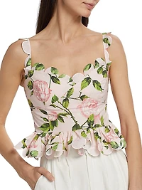 English Roses Peplum Poplin Blouse