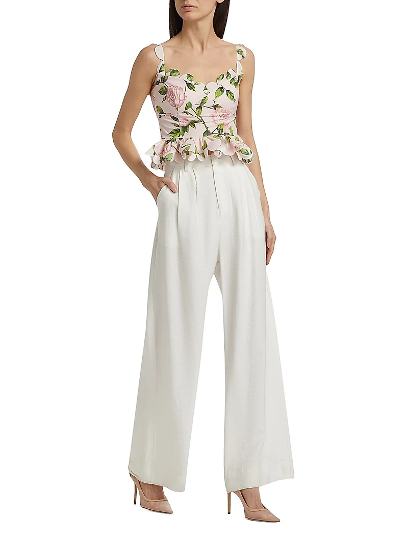 English Roses Peplum Poplin Blouse