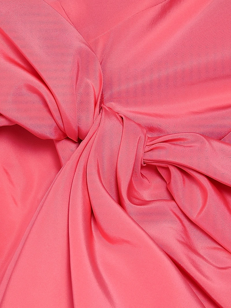 Scoopneck Faille Bow Cocktail Dress