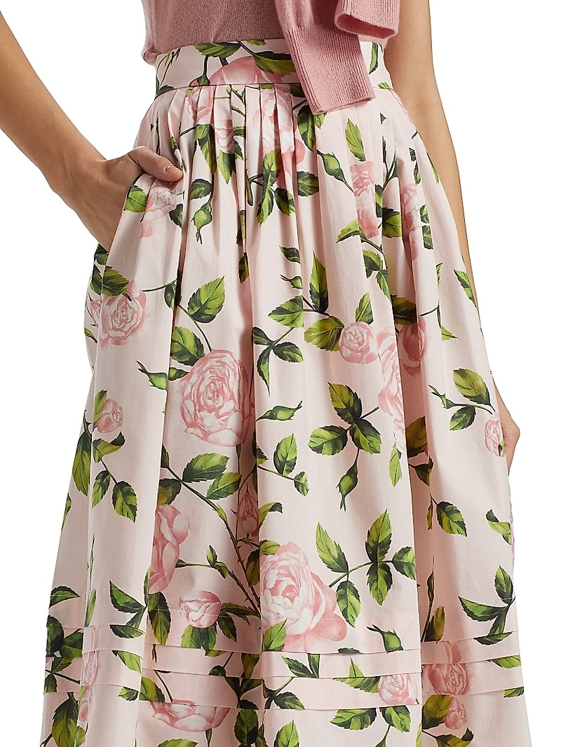 English Roses Scalloped Midi-Skirt