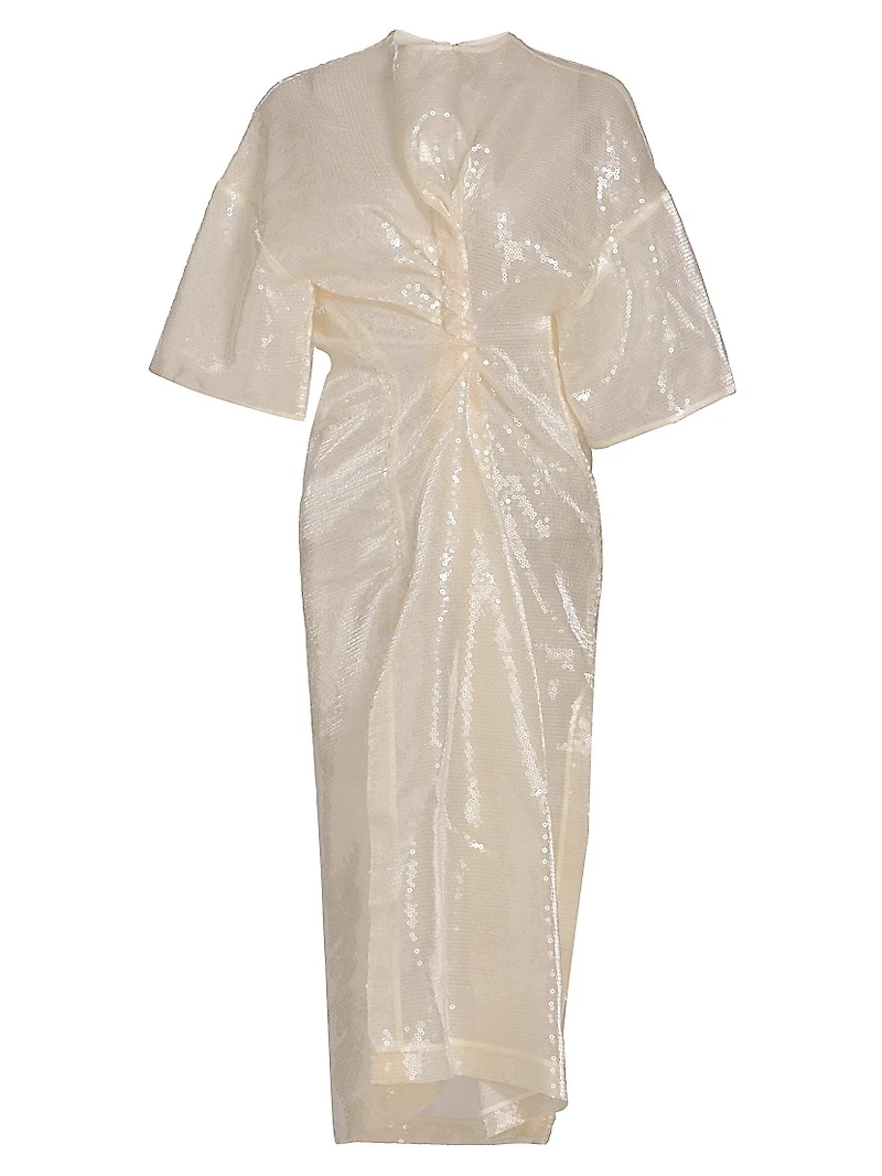 Knotted Sequin Midi-Dress