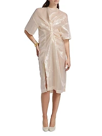 Knotted Sequin Midi-Dress