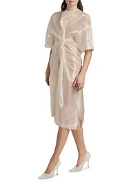 Knotted Sequin Midi-Dress