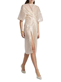 Knotted Sequin Midi-Dress