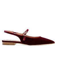 Malone Souliers x Tabitha Simmons Karla Velvet Slingback Flats