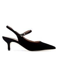 Maloe Souliers x Tabitha Simmons Karla 45MM Velvet Slingback Pumps