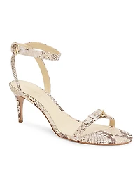 Aurora 75MM Snake-Embossed Leather Sandals