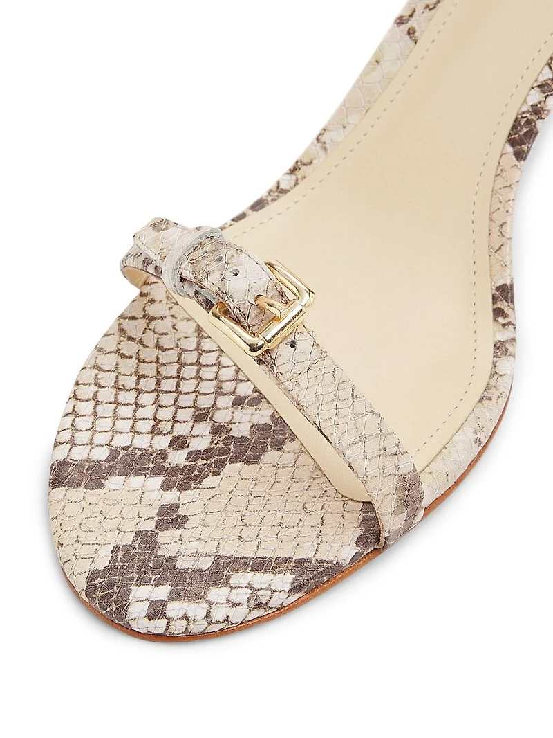 Aurora 75MM Snake-Embossed Leather Sandals