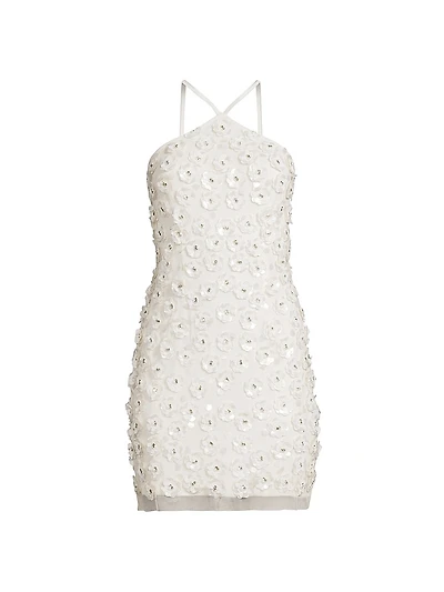 Maeve Floral Beaded Halter Minidress