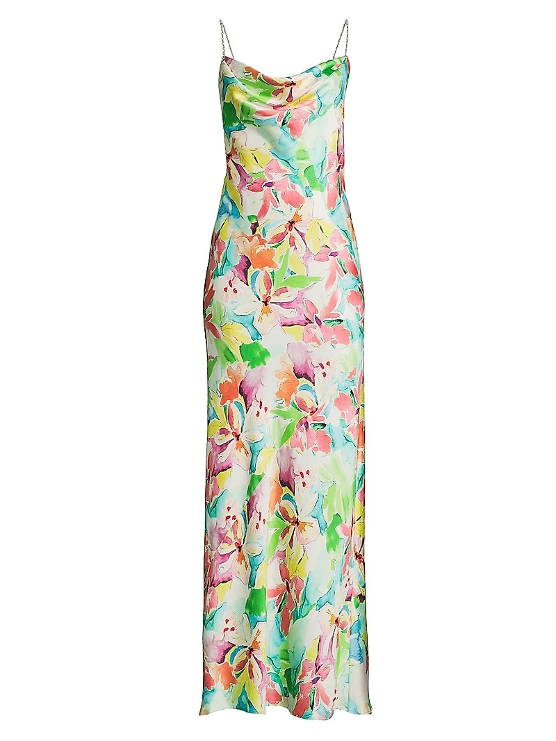 Lola Floral Sateen A-Line Gown