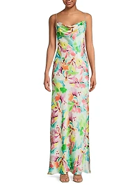 Lola Floral Sateen A-Line Gown