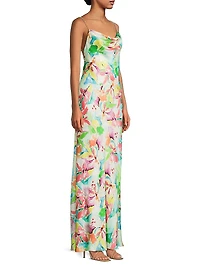 Lola Floral Sateen A-Line Gown