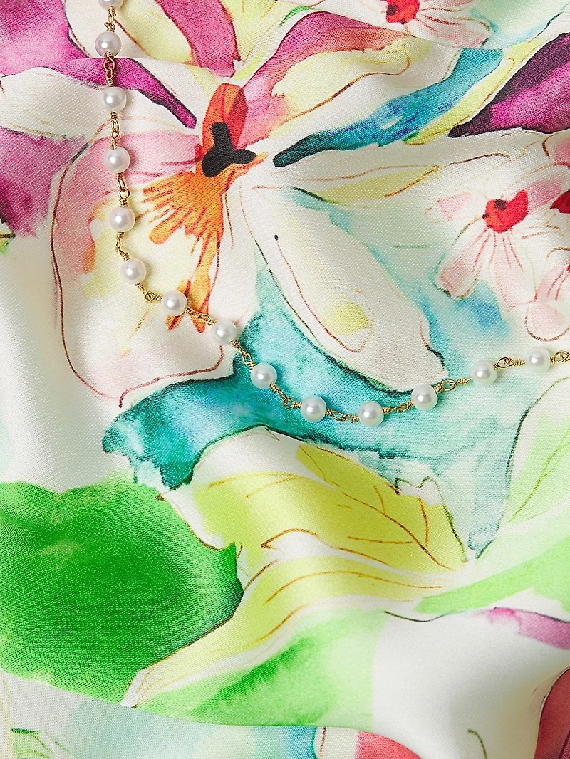 Lola Floral Sateen A-Line Gown