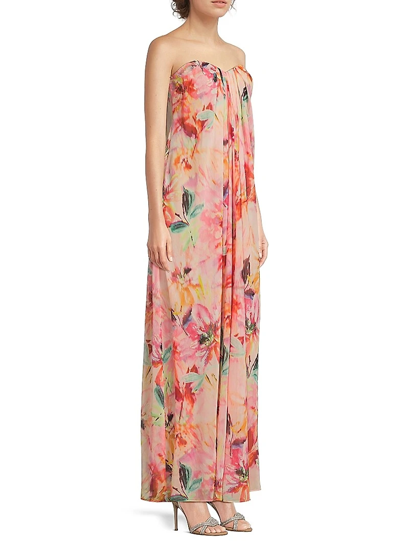 Brooke Strapless Chiffon Maxi Dress