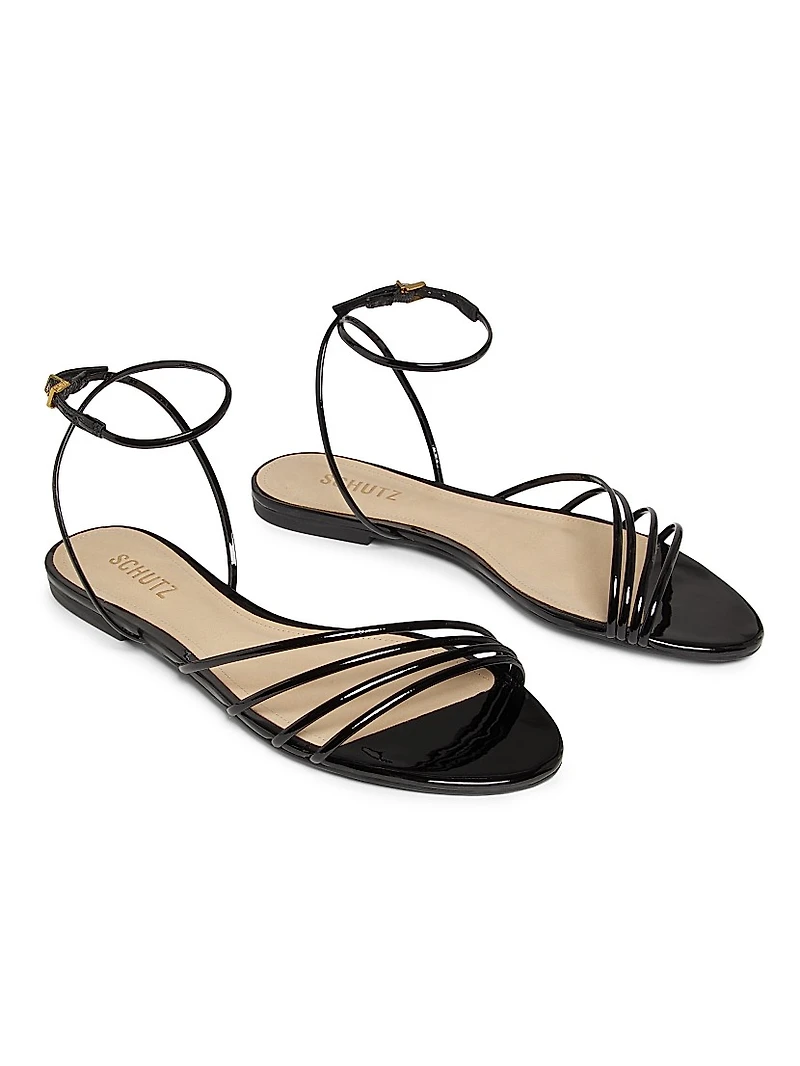 Inez Strappy Patent Leather Sandals