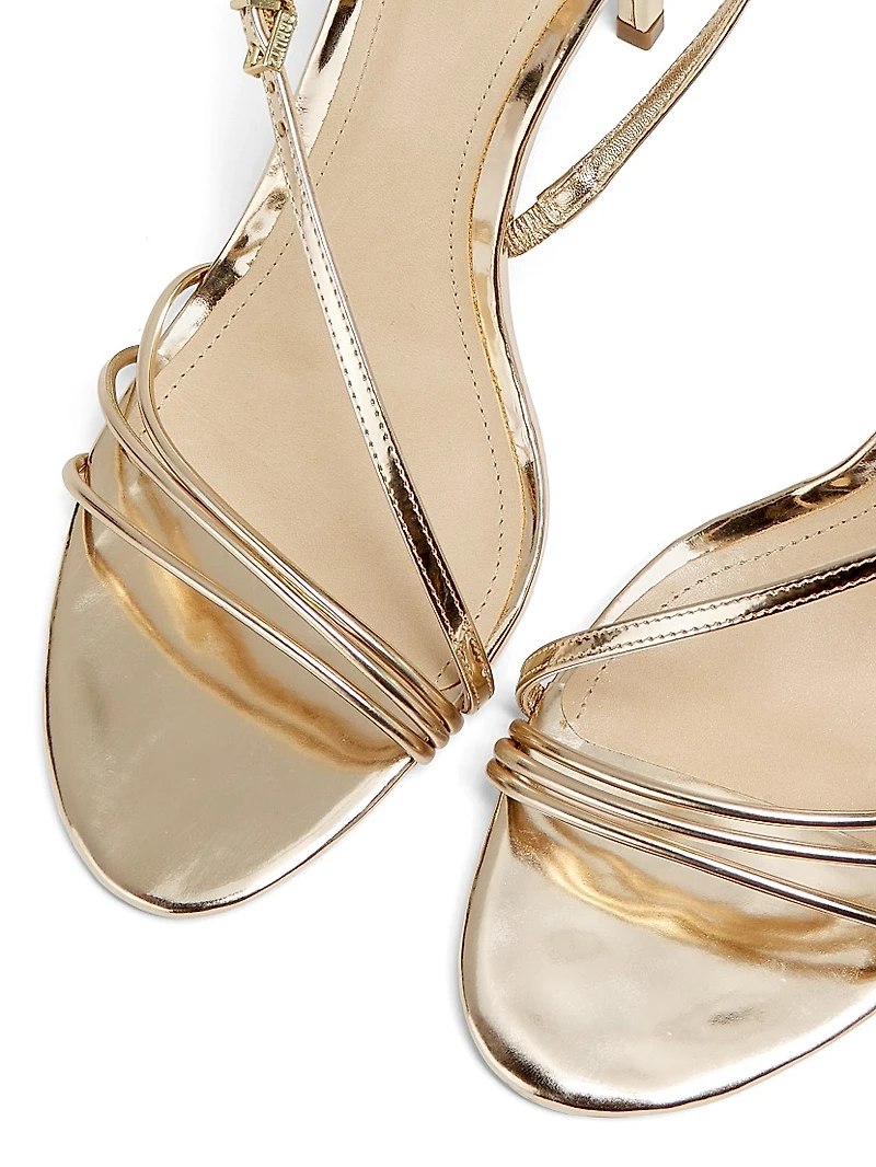 Inez 100MM Metallic Leather Sandals
