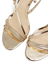 Inez 100MM Metallic Leather Sandals