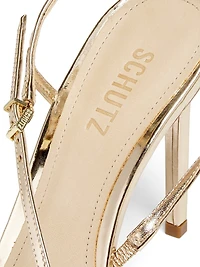 Inez 100MM Metallic Leather Sandals