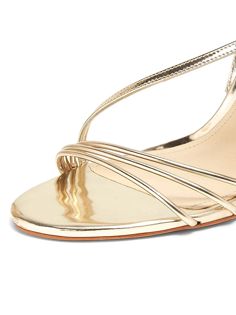 Inez 100MM Metallic Leather Sandals