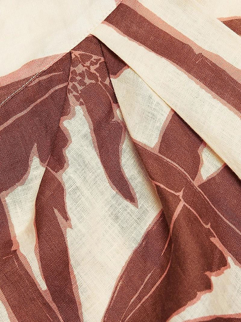 Las Islas Winter Sun Shore Linen Wrap Skirt