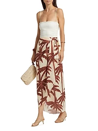 Las Islas Winter Sun Shore Linen Wrap Skirt