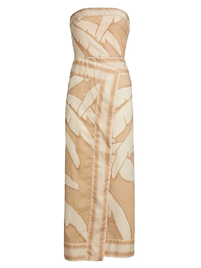 Las Islas Winter Sun Palms Pontoon Strapless Dress
