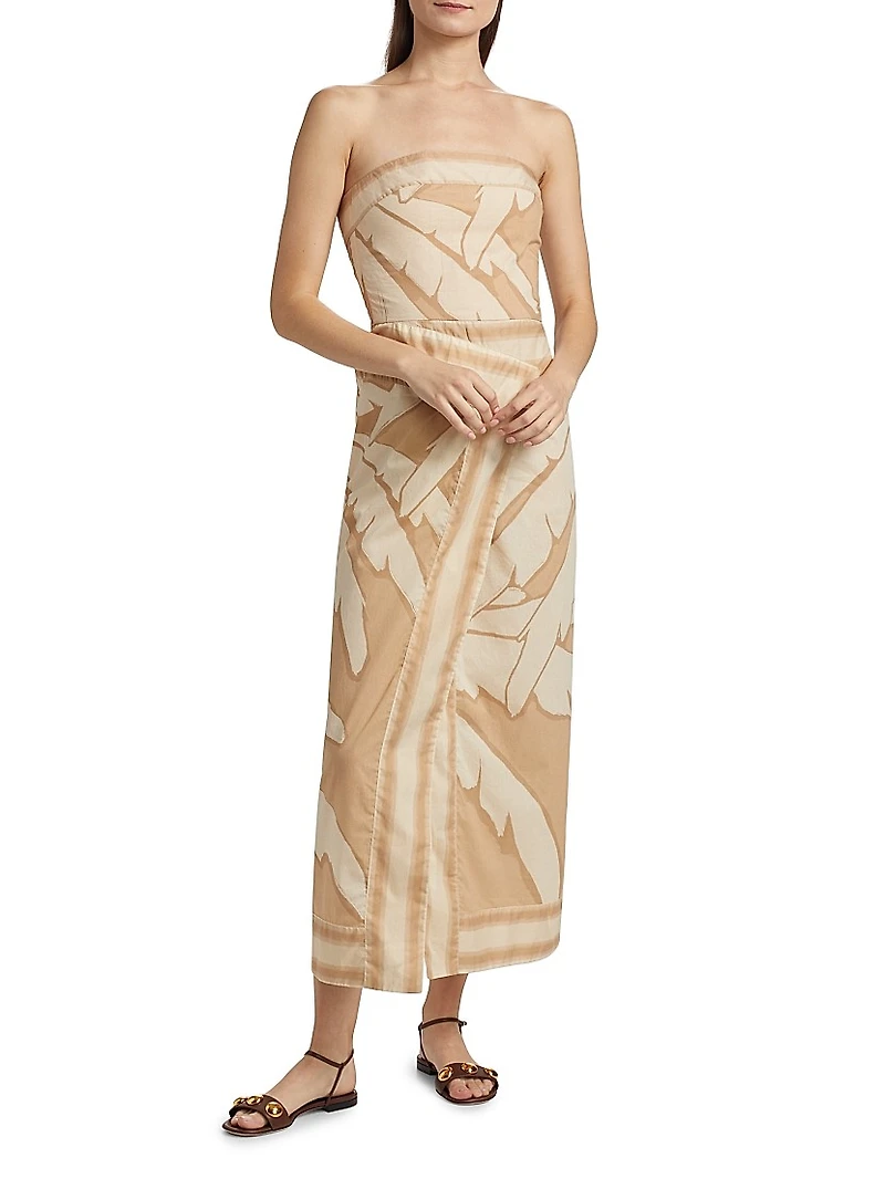 Las Islas Winter Sun Palms Pontoon Strapless Dress