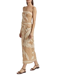 Las Islas Winter Sun Palms Pontoon Strapless Dress