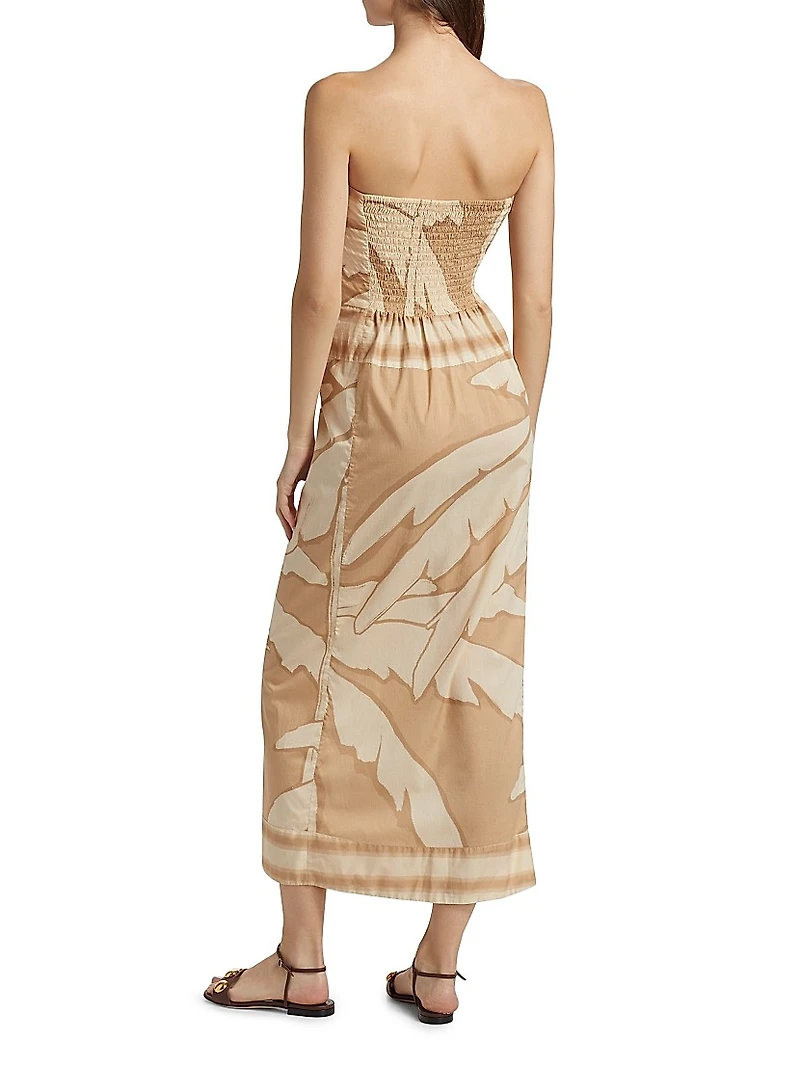 Las Islas Winter Sun Palms Pontoon Strapless Dress