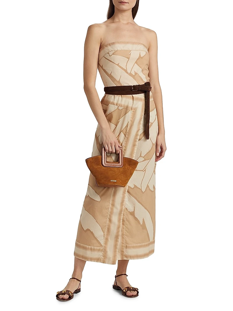 Las Islas Winter Sun Palms Pontoon Strapless Dress