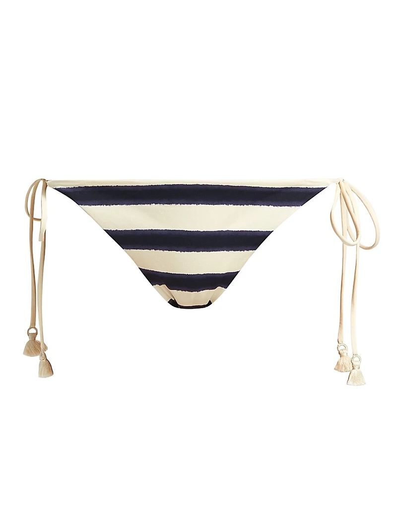 Entorche Del Mar Striped Side-Tie Bikini Bottom