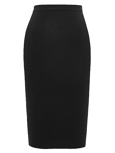 Pencil Skirt in Ribbed Wool