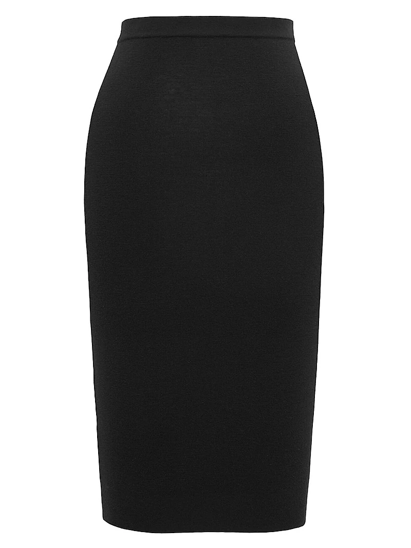 Pencil Skirt in Ribbed Wool