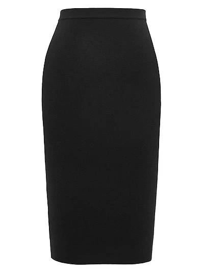 Pencil Skirt in Ribbed Wool