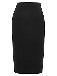 Pencil Skirt in Ribbed Wool