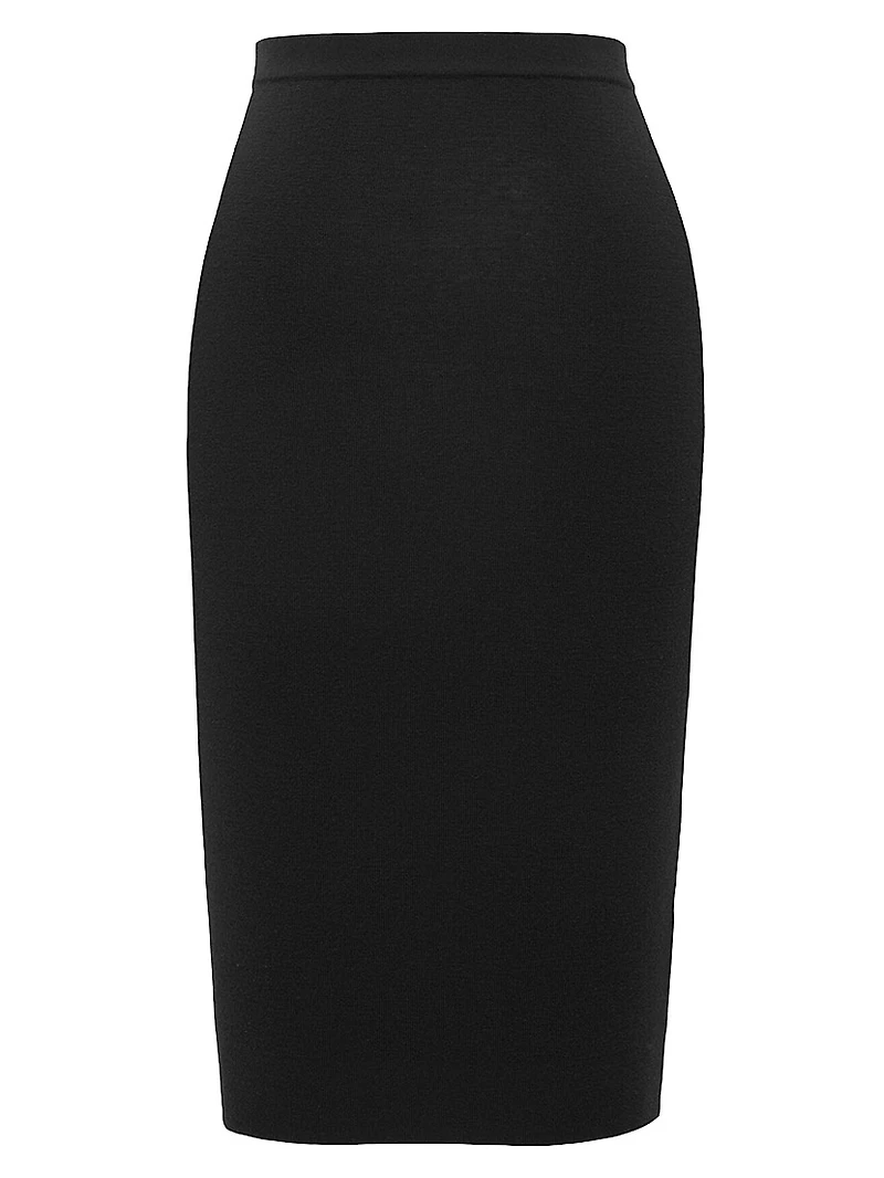 Pencil Skirt in Ribbed Wool
