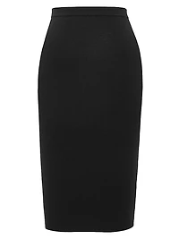 Pencil Skirt in Ribbed Wool