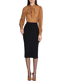 Pencil Skirt in Ribbed Wool