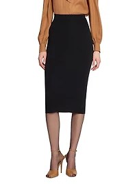 Pencil Skirt in Ribbed Wool