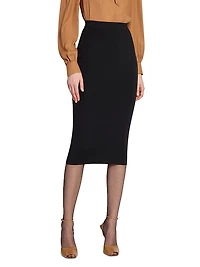 Pencil Skirt in Ribbed Wool