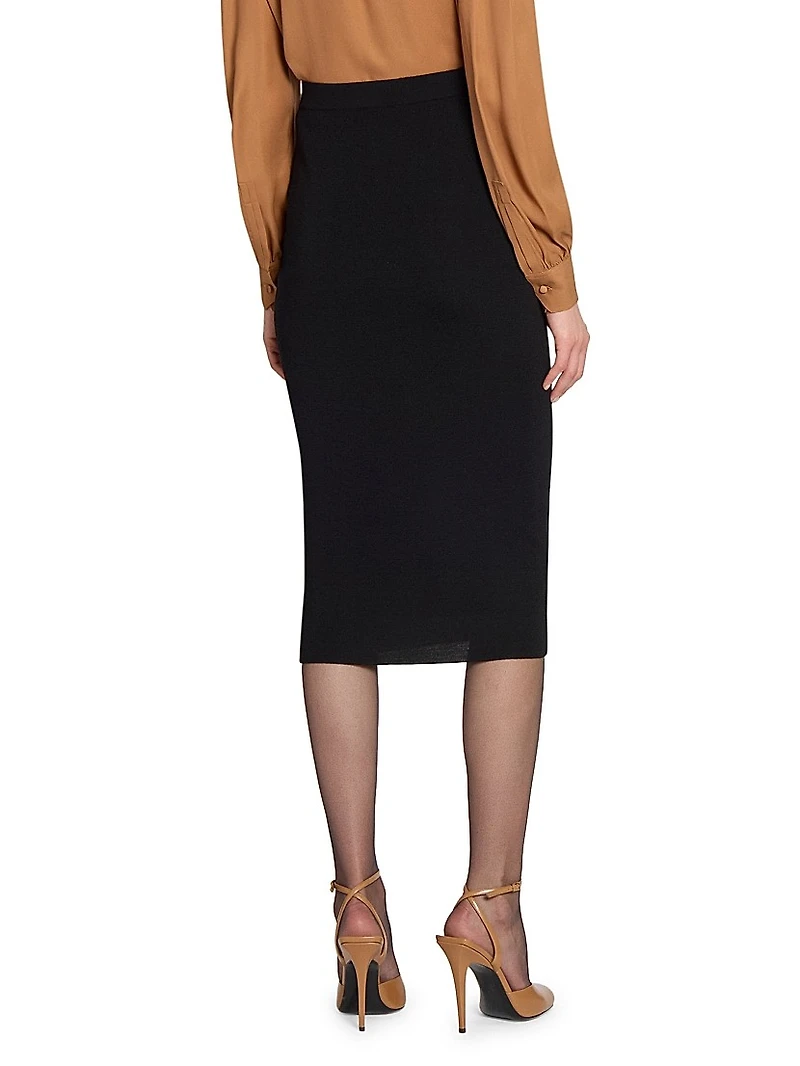 Pencil Skirt in Ribbed Wool