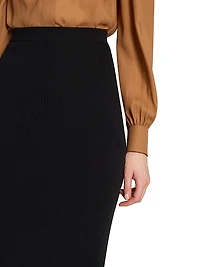 Pencil Skirt in Ribbed Wool