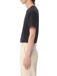 Cotton T-Shirt with VLogo Patch