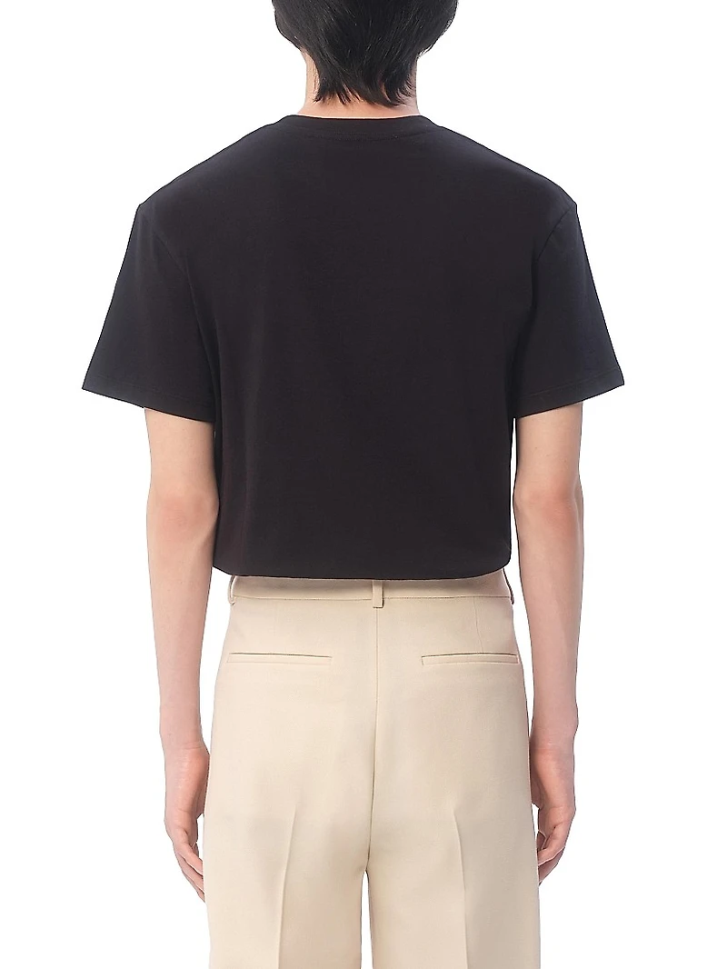Cotton T-Shirt with VLogo Patch