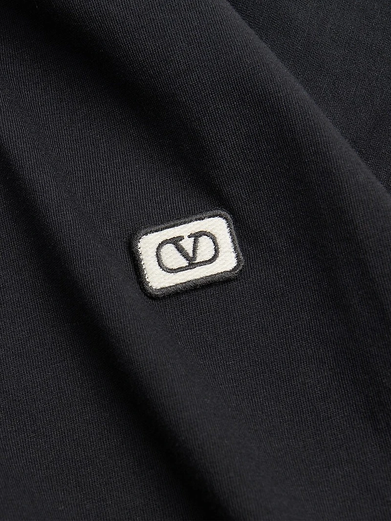 Cotton T-Shirt with VLogo Patch