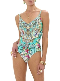 Floral Underwire V-Neck Swimsuit