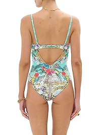 Floral Underwire V-Neck Swimsuit