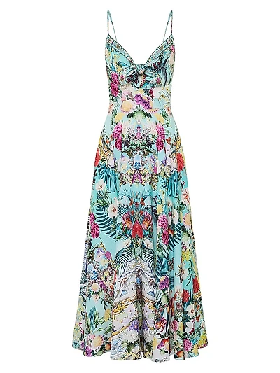 Tie-Front Linen Maxi Dress